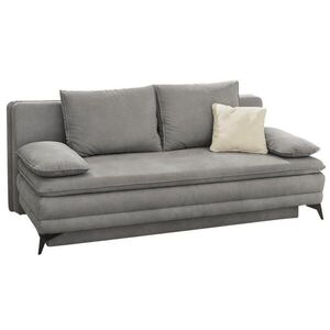 luma-home ROZKLÁDACÍ POHOVKA s vlnovým pružinovým jádrem, integrovaným topperem a úložným prostorem, 202 × 105 × 90 cm (Š×H×V), mikrovlákno světle šed obraz