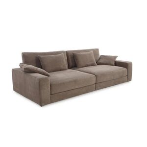 luma-home BIG-SOFA s pružinovým jádrem, Š290/H135/V90 cm, extra hluboká, ležecká plocha 122x240 cm, kordová látka hnědá taupe / 15252 obraz