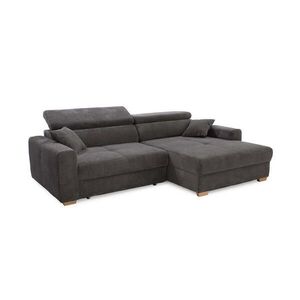luma-home ROHOVÁ POHOVKA s elektrickým nastavením hloubky sedáku, nastavitelnými opěrkami hlavy, 277 × 187 × 109 cm (Š×H×V), manšestr tmavě šedý / 154 obraz