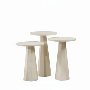 Calicosy SADA 3 bílých konferenčních stolků V57/V52/V47 cm - LILYUM obraz