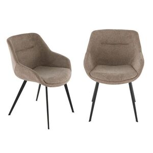 Signature SADA 2 mostních židlí z taupe látky, šířka 64 cm - COLOMBE obraz