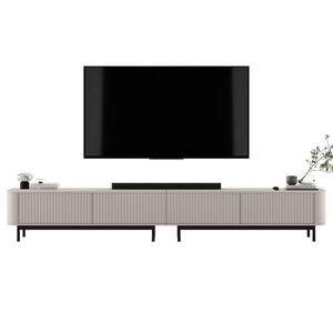 Meble Lindner TV stolek Aurora, sada 2 kusů s kovovým rámem, matný kašmír, 280 cm obraz