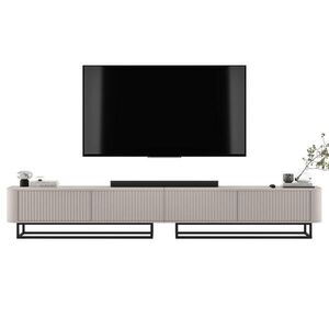 Meble Lindner TV stolek Aurora, sada 2 kusů s kovovým rámem, matný kašmír, 280 cm obraz