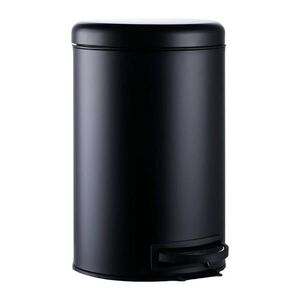 Relaxdays KOŠ Černý kulatý pedál Soft-Close 12 l ocel obraz