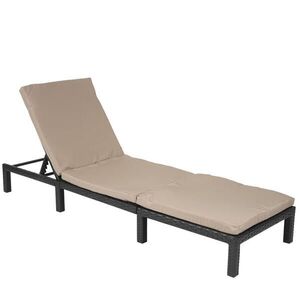 MCW POLY-RATTAN LEHÁTKO BASIC antracitová, krémově bílá obraz