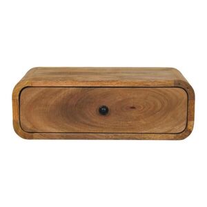 Artisan Furniture STOLEK s povrchem Roasted Almond, 1 otevřená police, kožené sedadlo, kakaově hnědá obraz