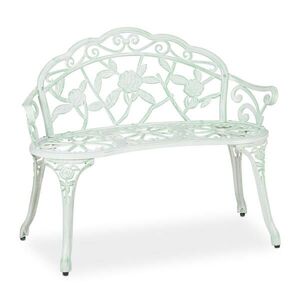 Relaxdays LAVICE bílo-zelená 2místná hliníkový odlitek 98 cm obraz