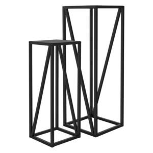 ML-DESIGN VÁZAČ NA KVĚTINY, sada 2 ks, černý, 21, 5 x 21, 5 x 57, 4 cm / 26 x 26 x 73, 5 cm, ocel obraz