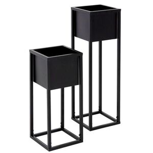 ML-DESIGN VÁZÁK NA KVĚTINY, sada 2 ks, černý, 21 x 50/70 x 21 cm, z kovu obraz