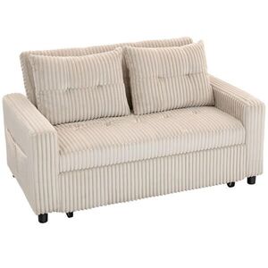 HOMCOM ROZKLÁDACÍ SOFA, 2místná sofa 157x190cm s funkcí spaní, nastavitelná opěrka obraz