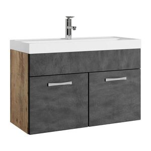 Badplaats KOUPELNOVÁ SESTAVA Paso 2 díly kaštanový dub / šedá - 80 x 40 x 55 cm obraz
