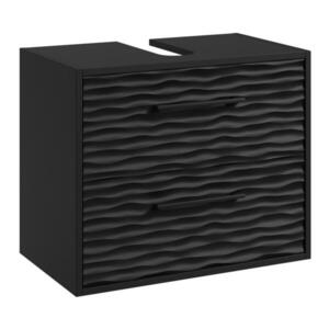 Badplaats SKŘÍŇKA POD UMYVADLO Etna 2 zásuvky matná černá - 60 x 35 x 50 cm obraz