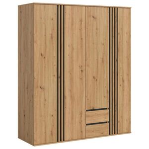 Livetastic ŠATNÍ SKŘÍŇ S OTOČNÝMI DVEŘMI, antracitová, dub artisan, 160/190/56 cm obraz