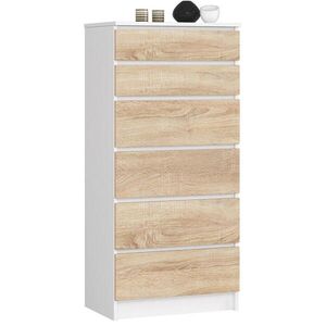 RAUMHIRSCH FURNITURE KOMODA bílá, dub Sonoma 130/60/40 obraz