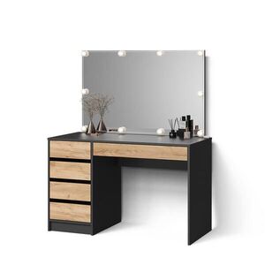 Livinity® TOALETNÍ STOLEK Imola Antracit/zlatý dub 120 cm s osvětlením LED obraz