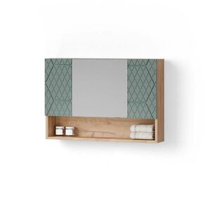 Livinity® KOUPELNOVÁ ZRCADLOVÁ SKŘÍŇKA Ronco Zelený/zlatý dub 80 x 55 cm obraz