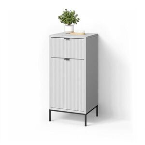 Livinity® MIDI SKŘÍŇKA ATERNO Bílá 40 x 87 cm s dvířky a zásuvkou obraz