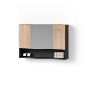 Livinity® KOUPELNOVÁ ZRCADLOVÁ SKŘÍŇKA Ronco Zlatý dub power/antracit 80.1 x 55 cm obraz