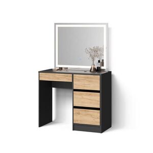 Livinity® TOALETNÍ STOLEK Imola Antracit/zlatý dub 90 cm s osvětlením LED obraz