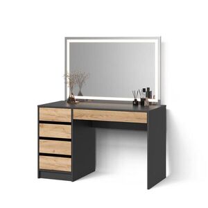 Livinity® TOALETNÍ STOLEK Imola Antracit/zlatý dub 120 cm s osvětlením LED obraz