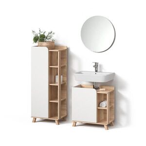 Livinity® KOUPELNOVÝ NÁBYTEK Marano, Sonoma/Bílá, 3dílná obraz