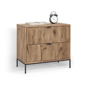 Livinity® NOČNÍ STOLEK Aterno Dub Viking se 2 zásuvkami obraz