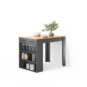 Livinity® JÍDELNÍ STŮL Regusa Antracit/zlatý dub 67 x 100 cm obraz