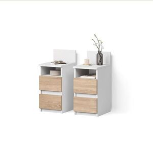 Livinity® NOČNÍ STOLEK Roya, Bílá/Sonoma, Sada 2 kusů obraz