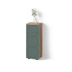 Livinity® MIDI SKŘÍŇKA Ronco Zelený/zlatý dub 30 x 81 cm s 1 zásuvkou, 2 přihrádkami, koupelnou obraz