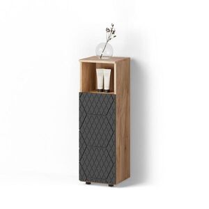 Livinity® MIDI SKŘÍŇKA Ronco Antracit se strukturou včelí plástve 30 x 95 cm obraz