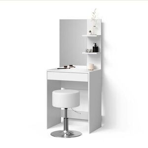 Livinity® TOALETNÍ STOLEK Nola Bílá 60 cm s taburetem obraz