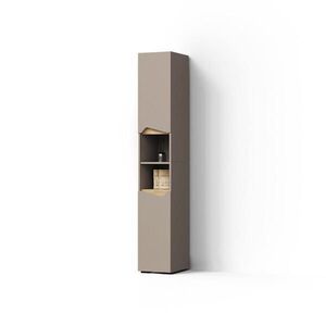Livinity® KOUPELNOVÁ SKŘÍŇKA Timavo Greige 30 x 180 cm s dveřmi a otevřenými přihrádkami obraz
