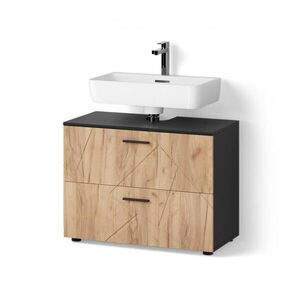 Livinity® DOLNÍ SKŘÍŇKA POD DŘEZ Ronco Zlatý dub power/antracit 80 x 58.6 cm obraz
