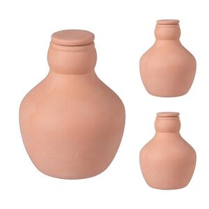 Relaxdays ZAVLAŽOVAČ Terakota 3dílná-sada Keramika 500 ml obraz