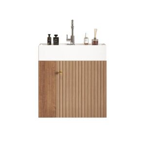 OKWISH UMYVADLOVÁ skříňka 55 cm hnědá z MDF s úložným prostorem a snadnou údržbou obraz