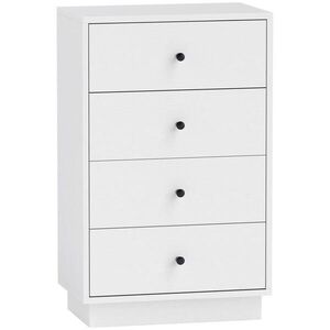 HOMCOM KOMODA Komoda se 4 zásuvkami Skříňka z dřevotřísky 47 x 29 x 75 cm Bílá obraz