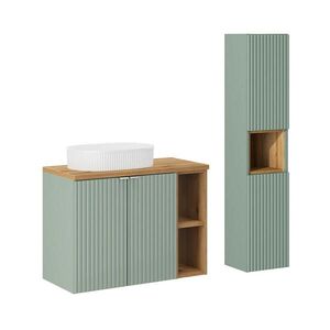 Petits-meubles KOUPELNOVÝ NÁBYTEK 80.4cm Jade 2er-Set Zelená a dřevo obraz