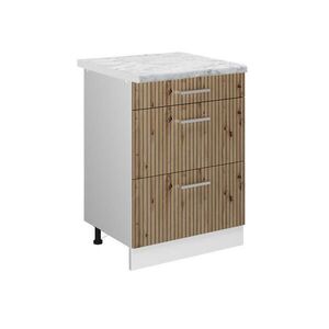 Vicco SPODNÍ SKŘÍŇKA KUCHYŇSKÉ LINKY R-Line Řemeslný dub 60 cm se zásuvkami a pracovní deskou obraz