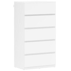 HOMCOM KOMODA Komoda s 5 zásuvkami, bílá, 55 x 34 x 100 cm obraz