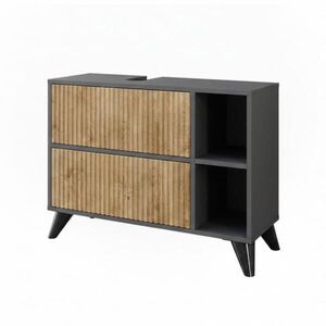 Vicco TOALETNÍ SKŘÍŇKA PRO UMYVADLO Leano Antracit/horský dub 80 x 62 cm se 2 zásuvkami obraz