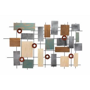 KUNSTLOFT KOVOVÁ NÁSTĚNNÁ DEKORACE STŘÍBRNÁ/BÉŽOVÁ, 119/78 CM obraz