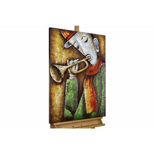 KUNSTLOFT KOVOVÝ OBRAZ HRA NA TRUBKU, 60/90 CM obraz