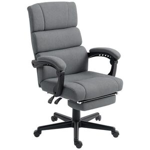 HOMCOM KANCELÁŘSKÁ ŽIDLE, ergonomická kancelářská židle s opěrkou nohou v sametovém vzhledu, tmavě šedá obraz