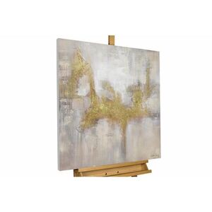 KUNSTLOFT RUČNĚ MALOVANÝ AKRYLOVÝ OBRAZ ŠEDÝ/ZLATÝ, 80/80 CM obraz
