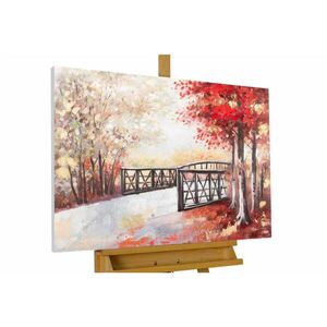 KUNSTLOFT RUČNĚ MALOVANÝ AKRYLOVÝ OBRAZ ČERVENÝ/BÉŽOVÝ, 100/75 CM obraz