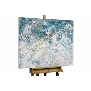 KUNSTLOFT RUČNĚ MALOVANÝ AKRYLOVÝ OBRAZ MODRÝ/BÍLÝ, 100/75 CM obraz