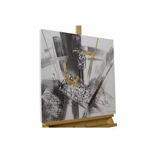 KUNSTLOFT RUČNĚ MALOVANÝ AKRYLOVÝ OBRAZ ŠEDÝ, 60/60 CM obraz