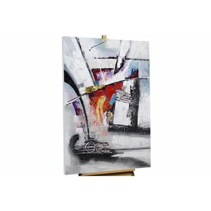 KUNSTLOFT RUČNĚ MALOVANÝ AKRYLOVÝ OBRAZ ŠEDÝ, 80/120 CM obraz