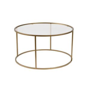 Calicosy KULATÝ konferenční stolek se skleněnou deskou, průměr 80 cm - AURUM obraz