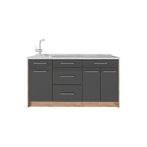 Vicco KUCHYŇSKÝ BLOK Fame-Line, Antracitový vysoký lesk, 150 cm, PD Mramor obraz
